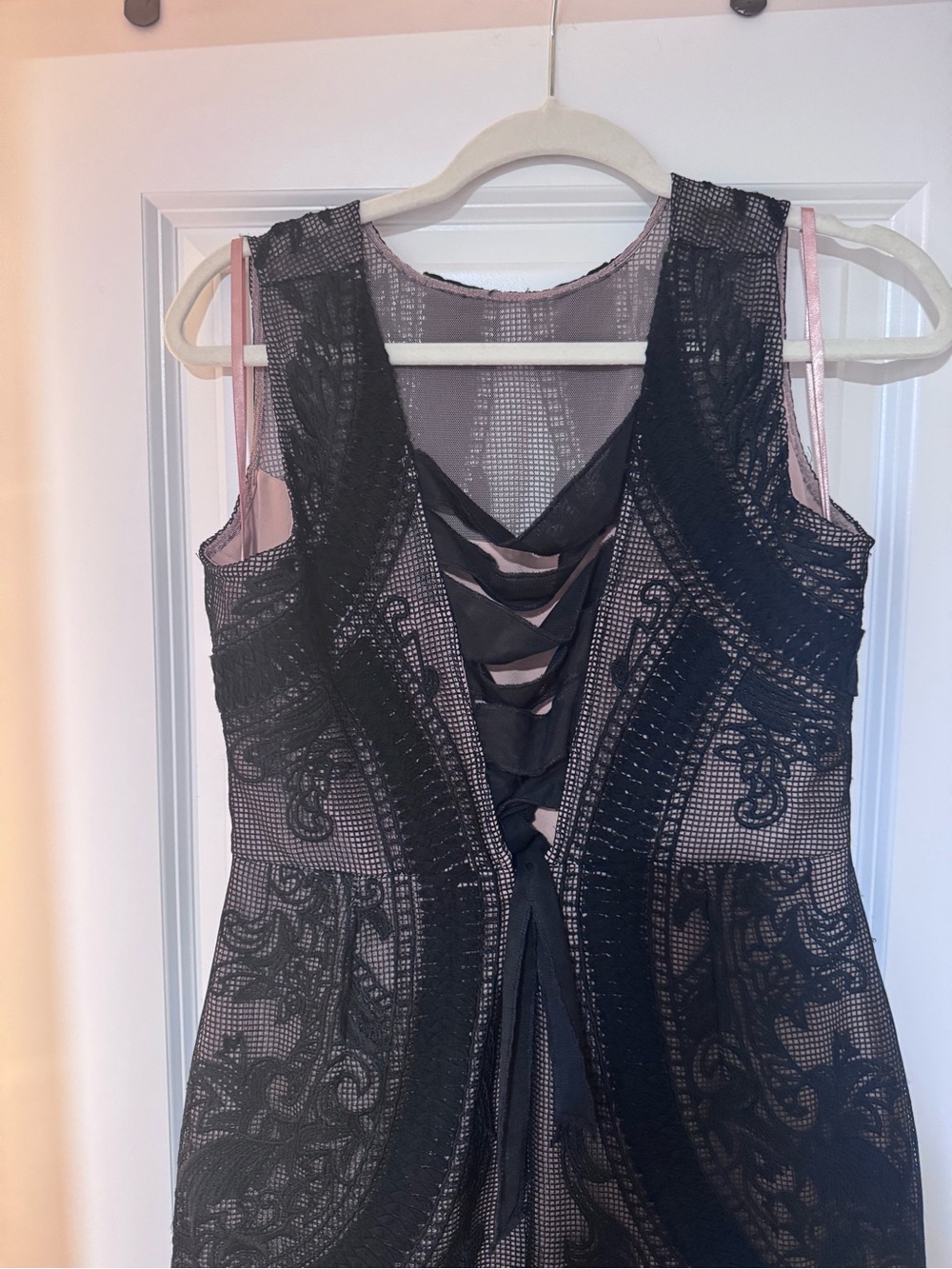 Black Lace Overlay Maxi Dress